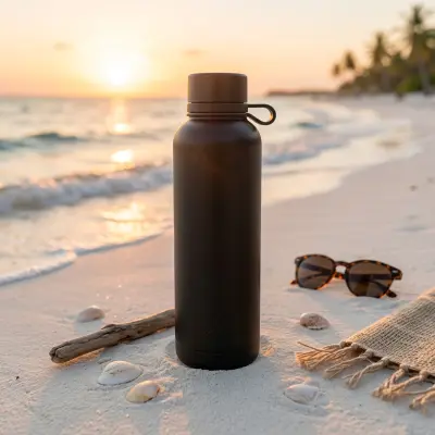 Product photo after AI editing with tropical background